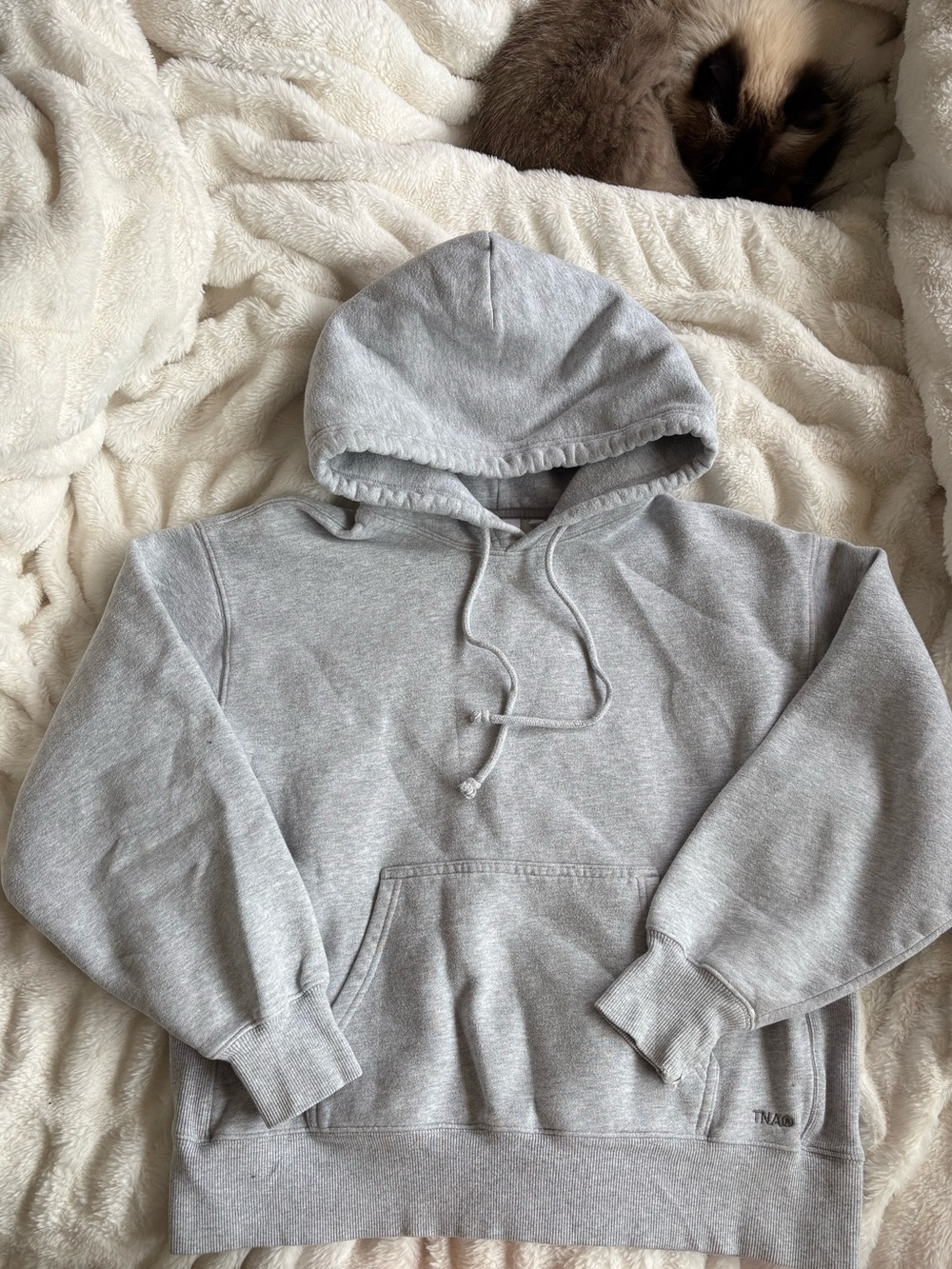 TNA Light Gray Women's Pullover Hoodie Boyfriend Fit